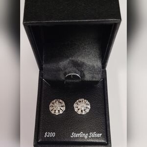 Bridge diamond, diamond earrings sterling silver